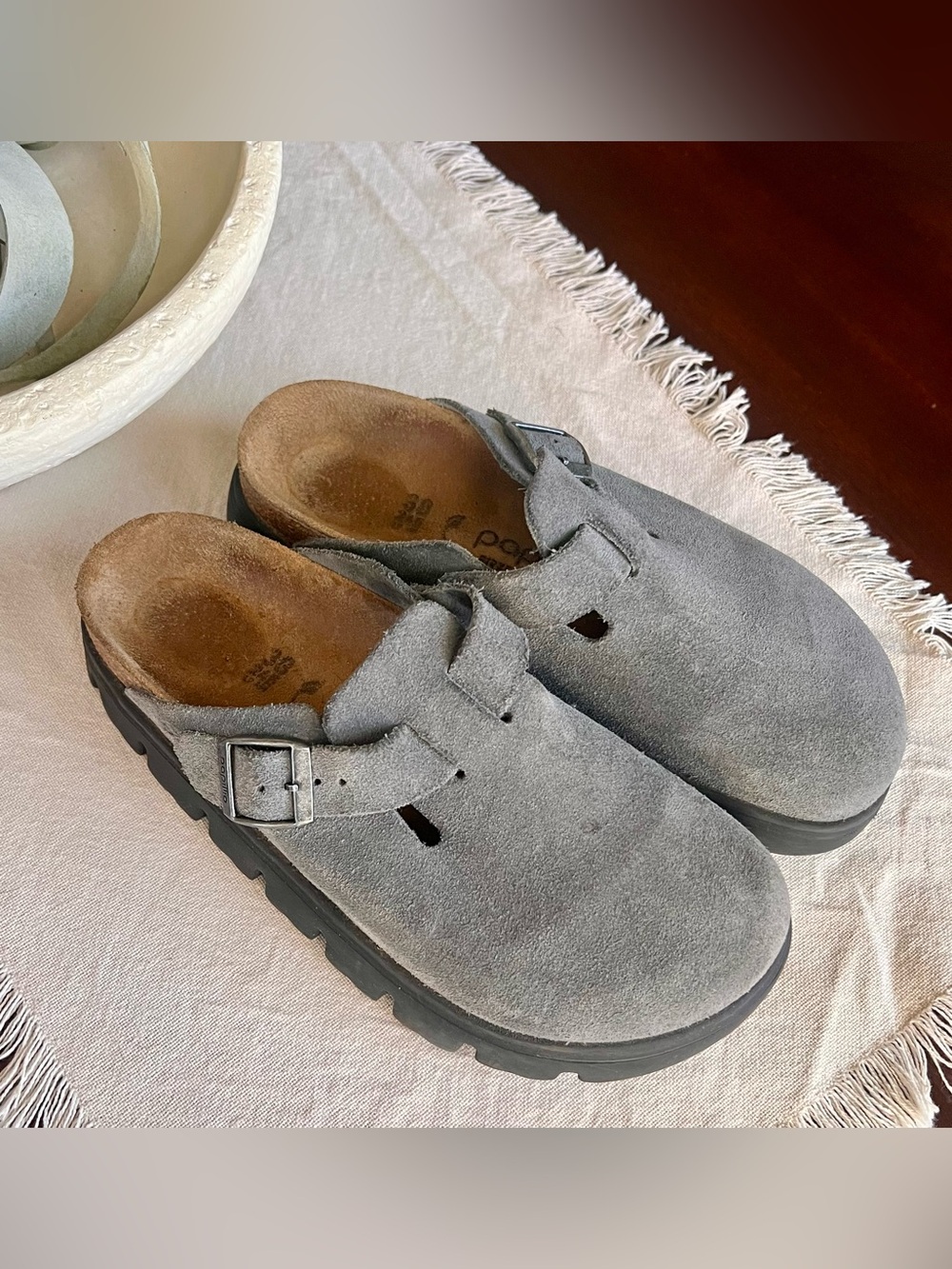 Birkenstock Suede Papillio Chunky Boston Clog